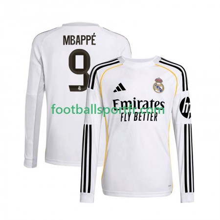Tenue Real Madrid Kylian Mbappé 9 Domicile 2025-2026 Maillot de Foot ML